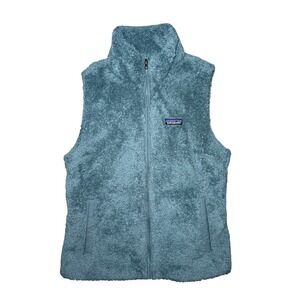 Patagonia Los Gatos Fleece Full Zip Vest Women Large Teal Blue